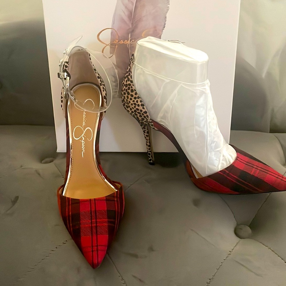 Jessica Simpson multicolored high heels. Never worn.